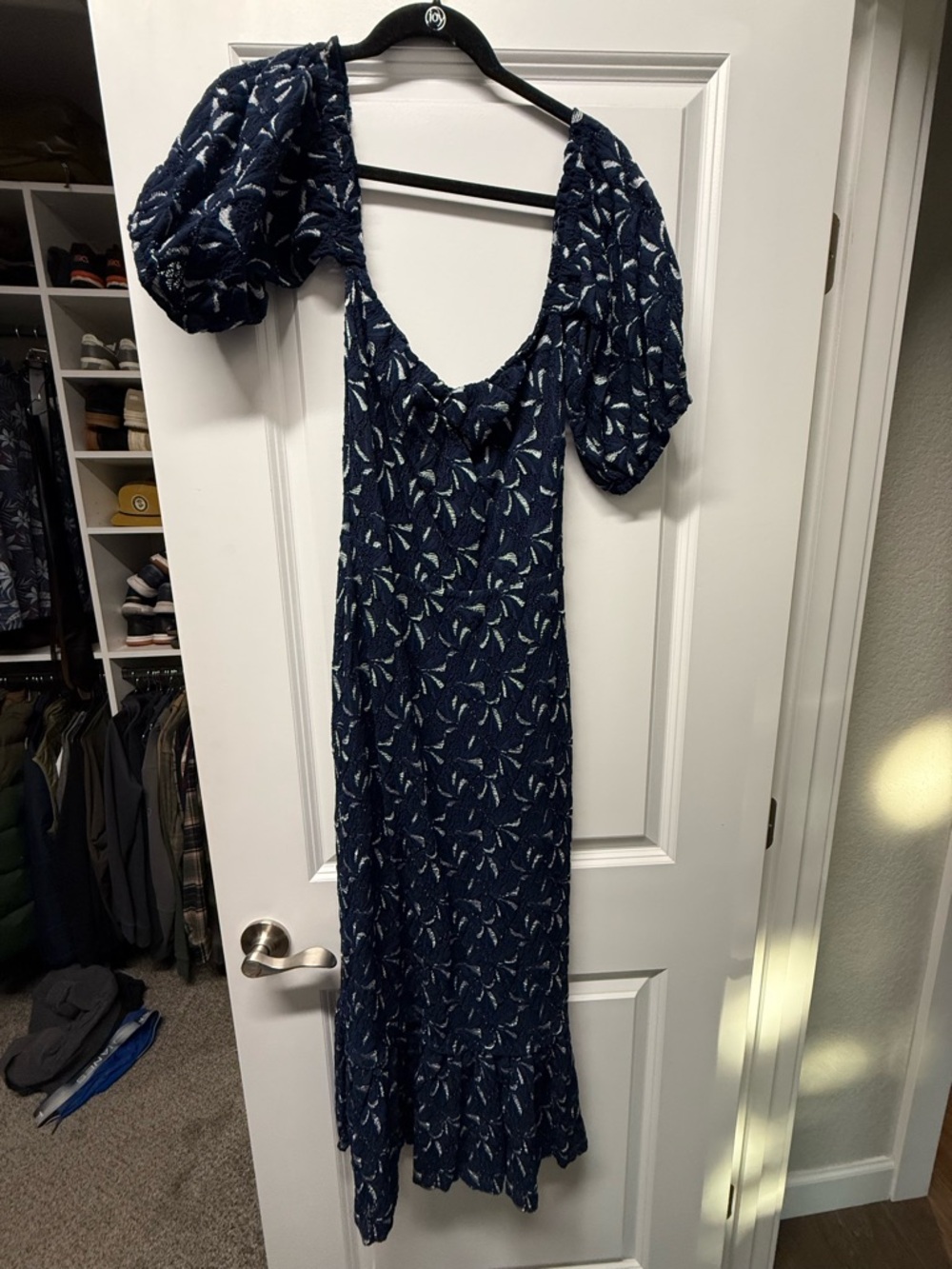Nightcap Navy Floral Flutter Sleeve Maxi Dress